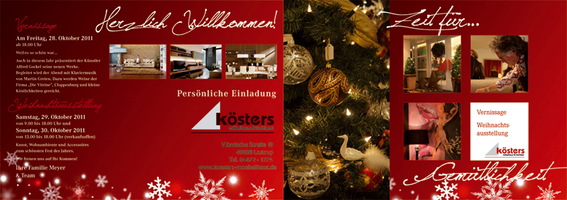 Weihnachtsausstellung 2011 und Vernissage bei K&ouml;sters in Lastrup