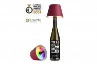 TOP 2.0 - Bordeaux, RGB-Akku-Flaschenleuchte